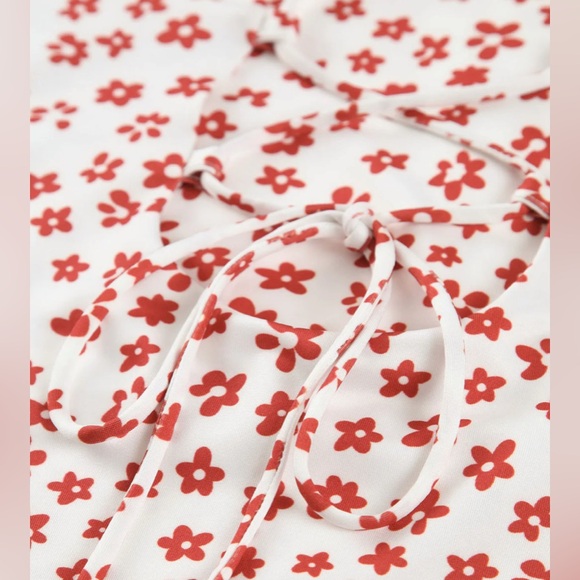 Strappy Floral Print Crisscross Flowy Long Sundress commense M CI2 - Picture 8 of 11